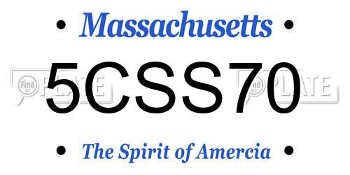 5CSS70 Massachusetts License Plate