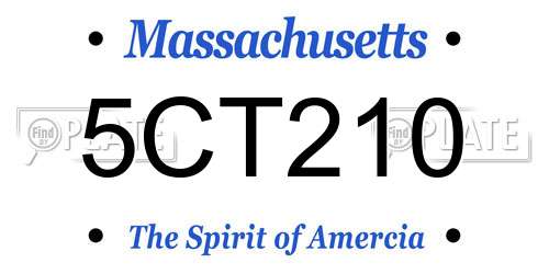 5CT210 Massachusetts License Plate