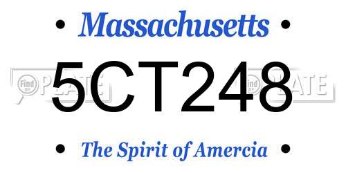 5CT248 Massachusetts License Plate