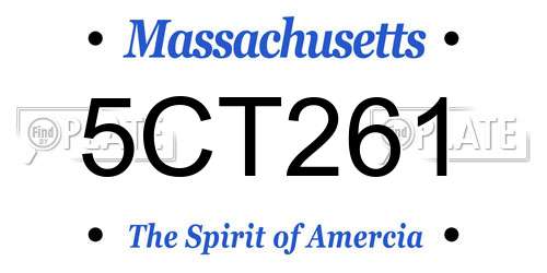 5CT261 Massachusetts License Plate
