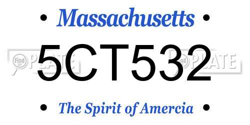 5CT532 Massachusetts License Plate