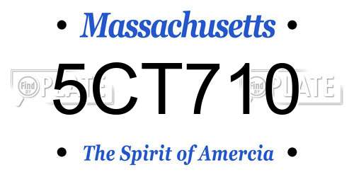 5CT710 Massachusetts License Plate