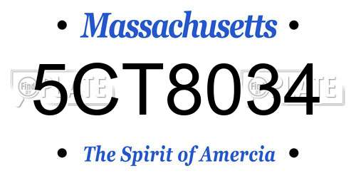 5CT8034 Massachusetts License Plate