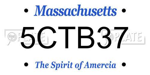 5CTB37 Massachusetts License Plate