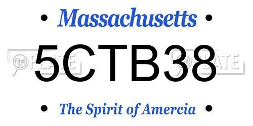 5CTB38 Massachusetts License Plate