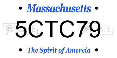 5CTC79 Massachusetts License Plate