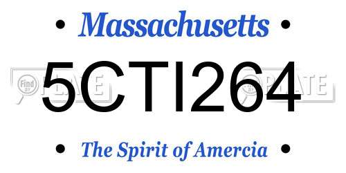 5CTI264 Massachusetts License Plate