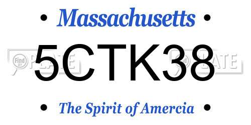 5CTK38 Massachusetts License Plate