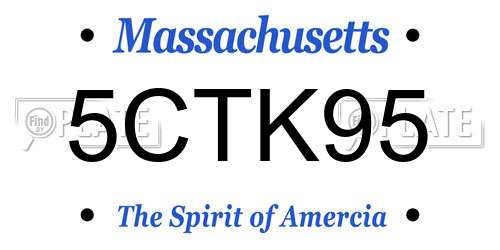 5CTK95 Massachusetts License Plate