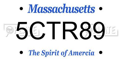 5CTR89 Massachusetts License Plate