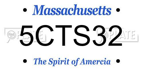 5CTS32 Massachusetts License Plate