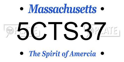 5CTS37 Massachusetts License Plate
