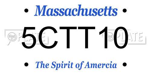 5CTT10 Massachusetts License Plate