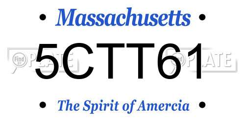 5CTT61 Massachusetts License Plate