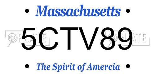 5CTV89 Massachusetts License Plate