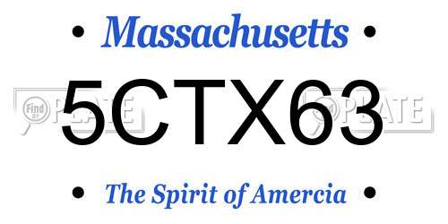 5CTX63 Massachusetts License Plate