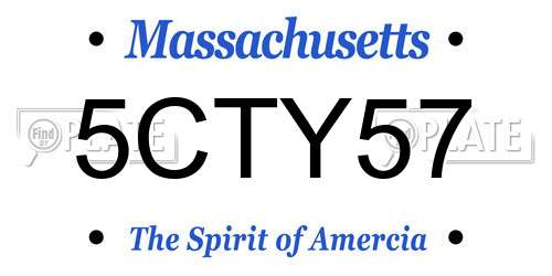 5CTY57 Massachusetts License Plate