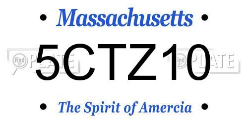 5CTZ10 Massachusetts License Plate