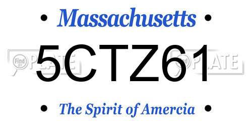 5CTZ61 Massachusetts License Plate