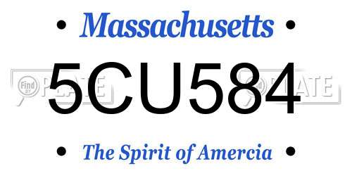 5CU584 Massachusetts License Plate