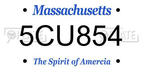 5CU854 Massachusetts License Plate