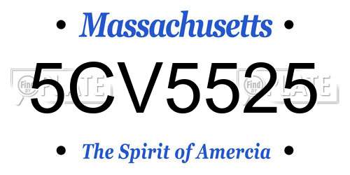 5CV5525 Massachusetts License Plate