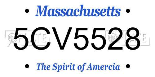 5CV5528 Massachusetts License Plate