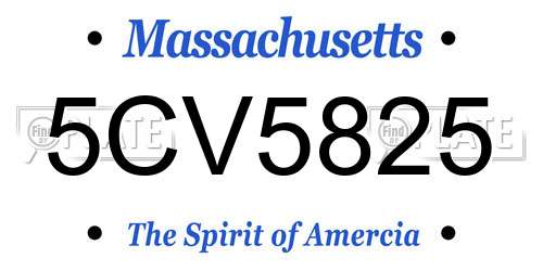 5CV5825 Massachusetts License Plate