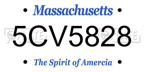 5CV5828 Massachusetts License Plate