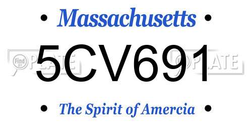 5CV691 Massachusetts License Plate