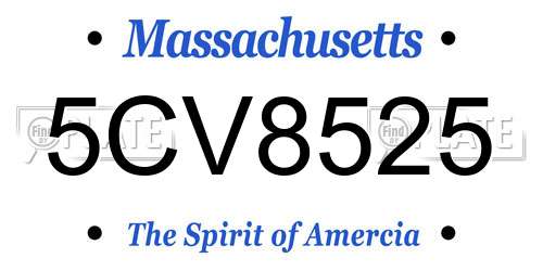 5CV8525 Massachusetts License Plate