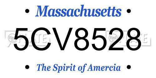 5CV8528 Massachusetts License Plate