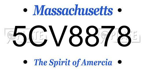 5CV8878 Massachusetts License Plate