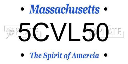 5CVL50 Massachusetts License Plate