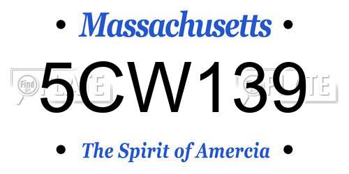 5CW139 Massachusetts License Plate