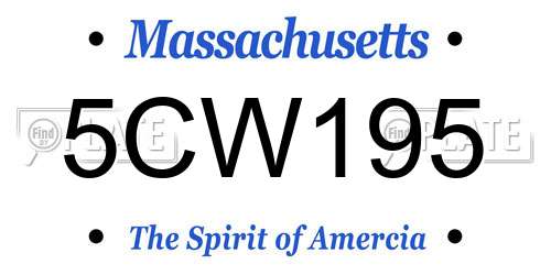 5CW195 Massachusetts License Plate