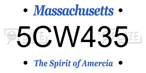 5CW435 Massachusetts License Plate