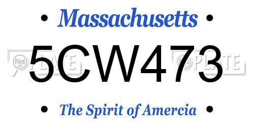 5CW473 Massachusetts License Plate