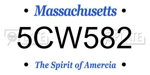 5CW582 Massachusetts License Plate