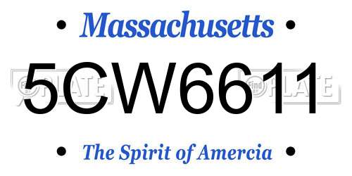 5CW6611 Massachusetts License Plate