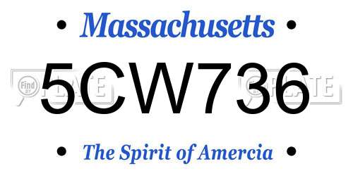 5CW736 Massachusetts License Plate