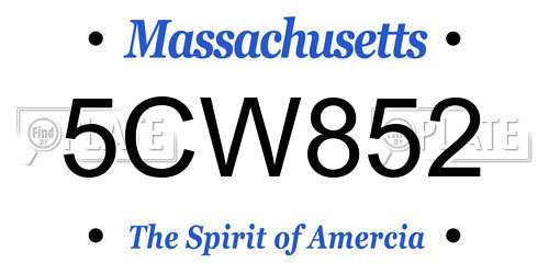 5CW852 Massachusetts License Plate