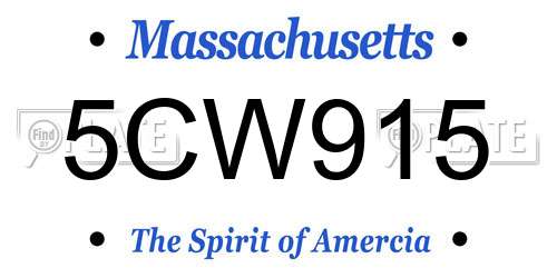 5CW915 Massachusetts License Plate