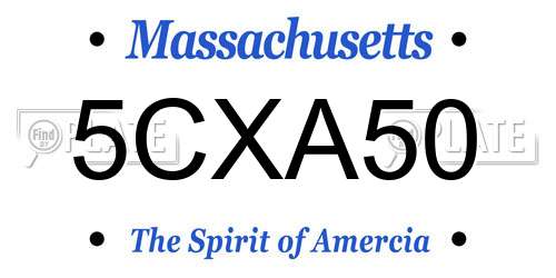 5CXA50 Massachusetts License Plate