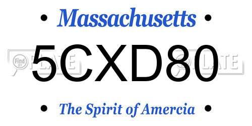 5CXD80 Massachusetts License Plate