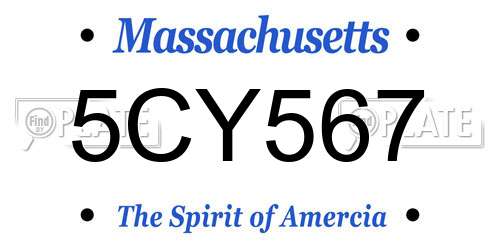 5CY567 Massachusetts License Plate