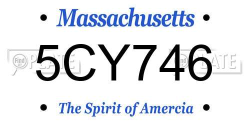 5CY746 Massachusetts License Plate