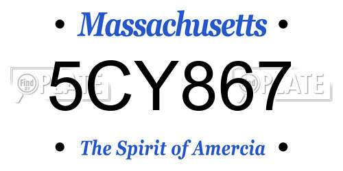 5CY867 Massachusetts License Plate