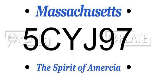 5CYJ97 Massachusetts License Plate