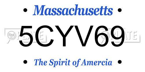 5CYV69 Massachusetts License Plate